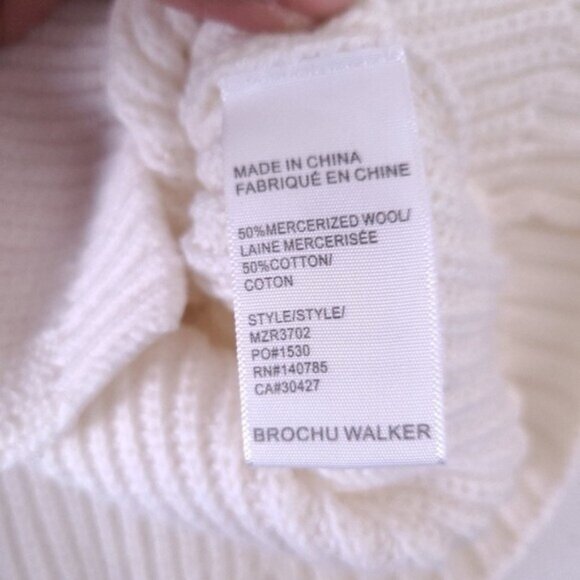 Brochu Walker Jens Wool Ribbed Asymmetric Hem Sweater Top XS - Picture 7 of 9